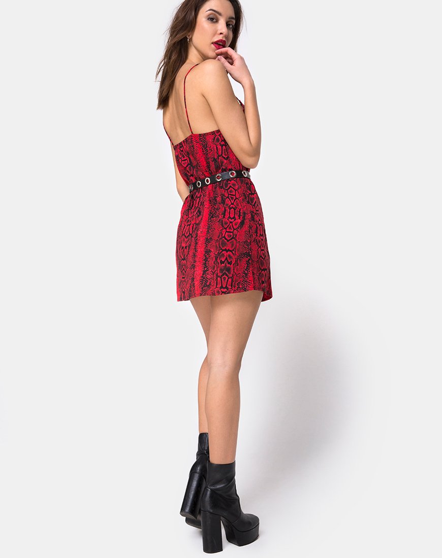 Immagine di Datista Slip Dress in Red Snake