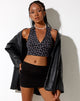 Immagine di Datri Crop Top in nero scuro base floreale