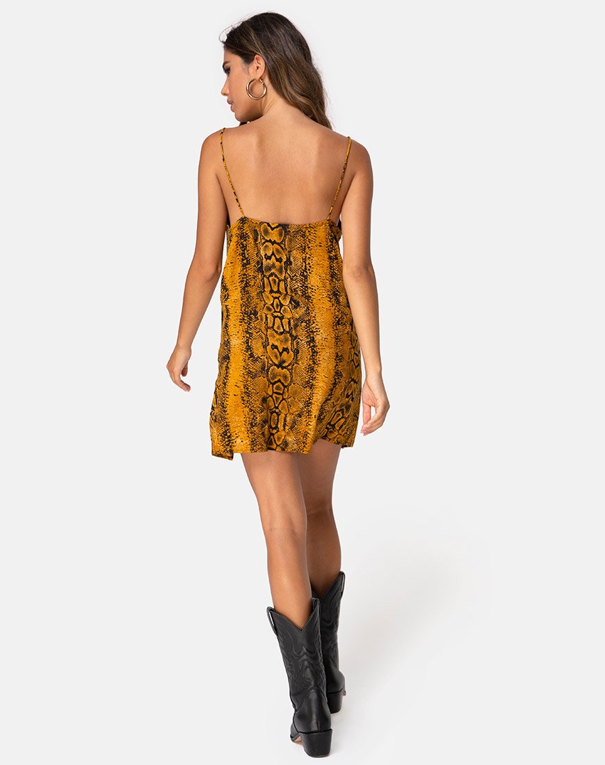 Immagine di Datista Slip Dress in Snake Mustard