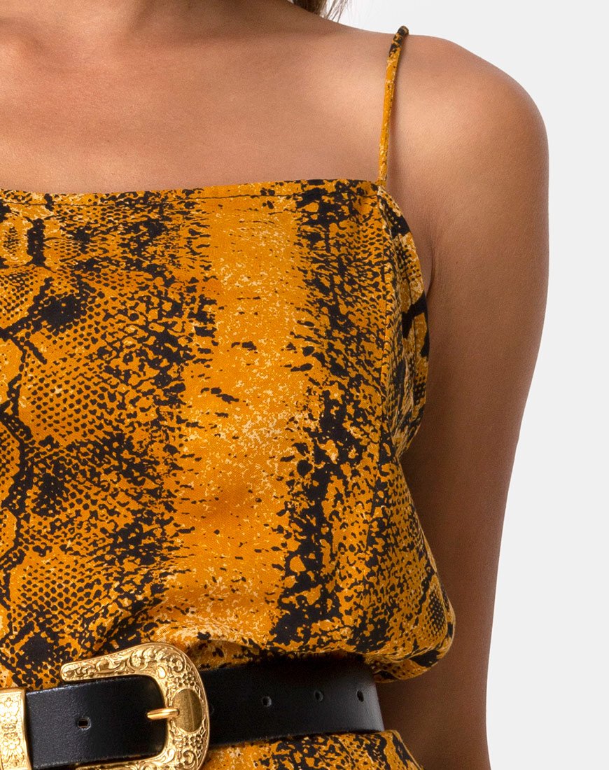 Immagine di Datista Slip Dress in Snake Mustard