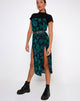 Immagine di Daxita Midi Dress in Rosa Romantica Flock Teal