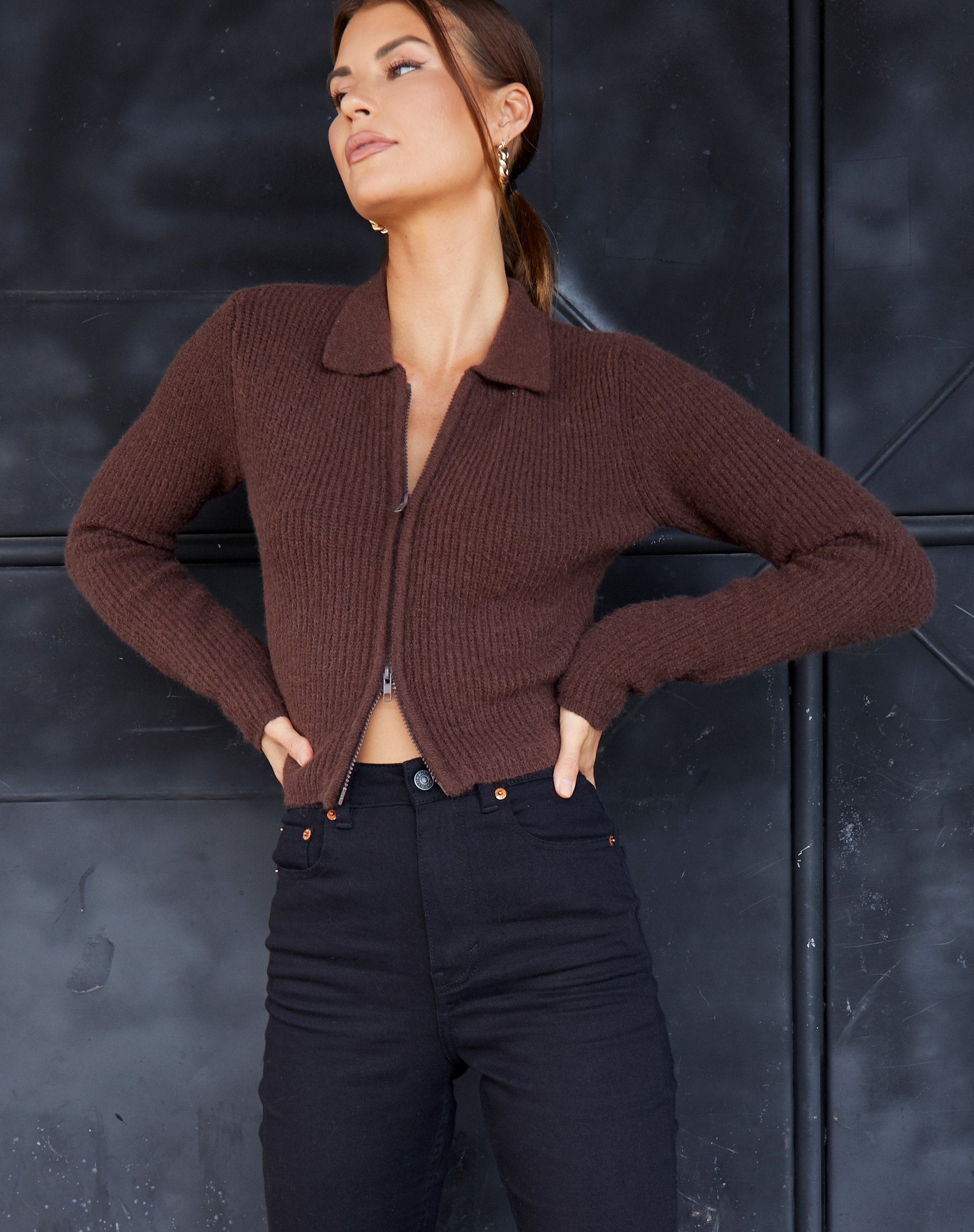 Immagine di Tuzip Cardi in maglia Choco Brown