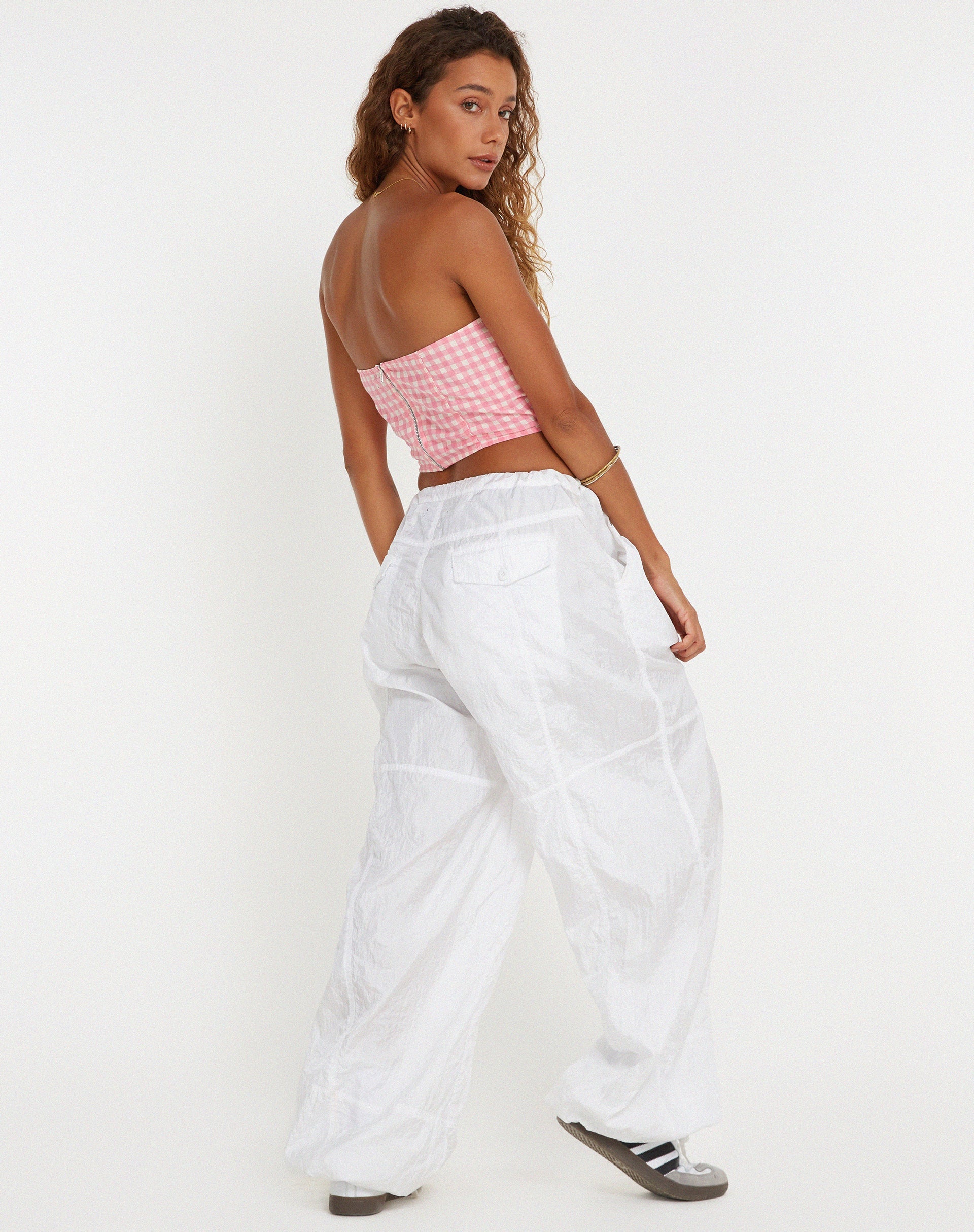 immagine di Den Bandeau Top in Gingham Pink