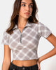 Immagine di Dhen Crop Top in Grunge Check Taupe