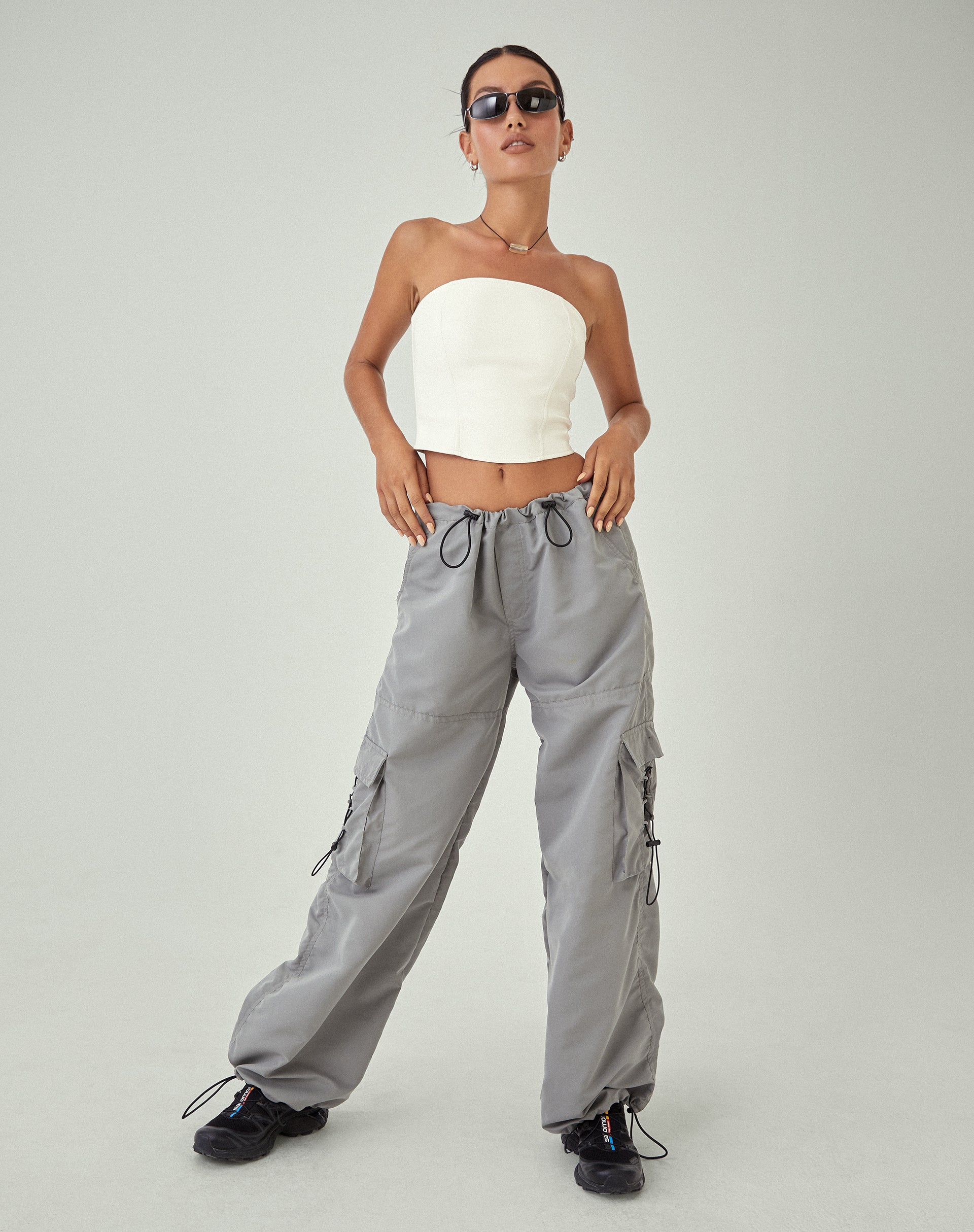 immagine di MOTEL X JACQUIE Dena Corset Top in PU Off White