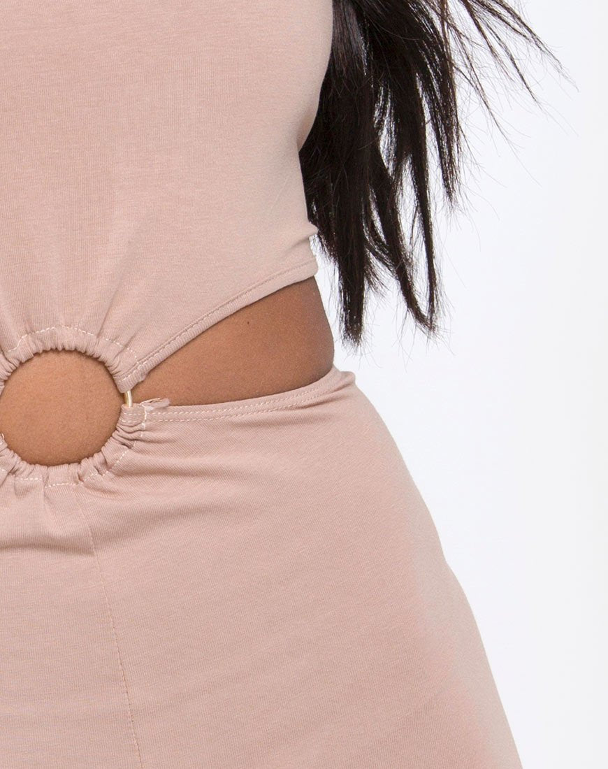Immagine di Dequa Cutout Unitard in Jersey Tan