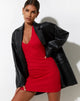immagine di Desak Mini Dress in Rib Racing Red