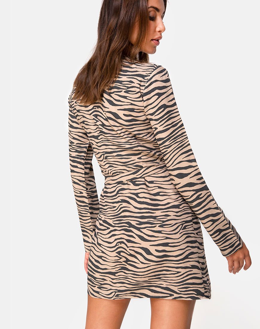 Immagine di Deva Wrap Dress in 90s Zepra Taupe