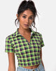 Immagine di Dhen Crop Top a quadri verde e viola