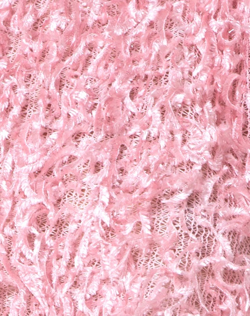 Immagine di Diabla Crop Jumper in maglia arruffata Rosa Zucchero
