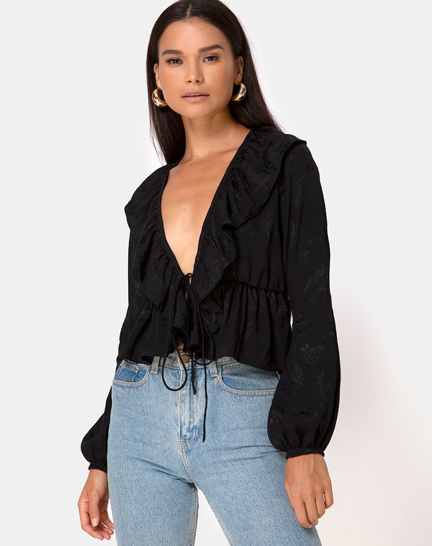 Top Diar in Satin Rose Black