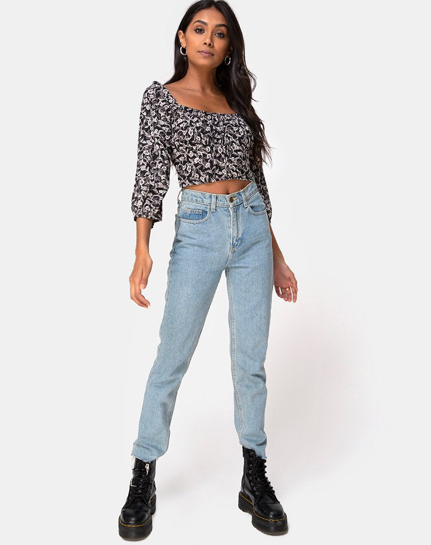 Immagine di Dimen Crop Top in Wild Tulip Nero
