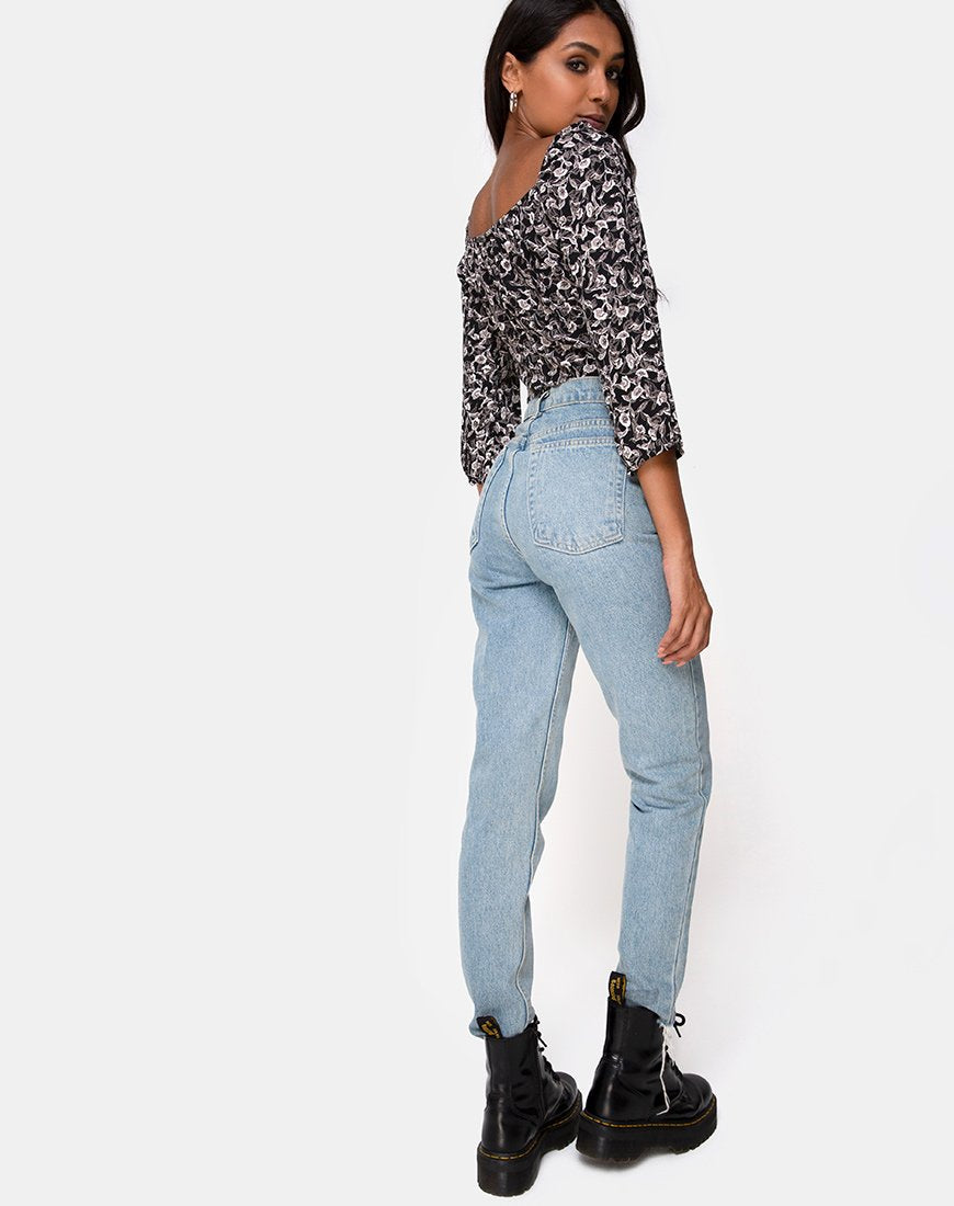 Immagine di Dimen Crop Top in Wild Tulip Nero