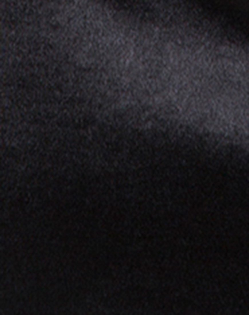 Immagine di Dina Mini Gonna in Raso Spandex Nero