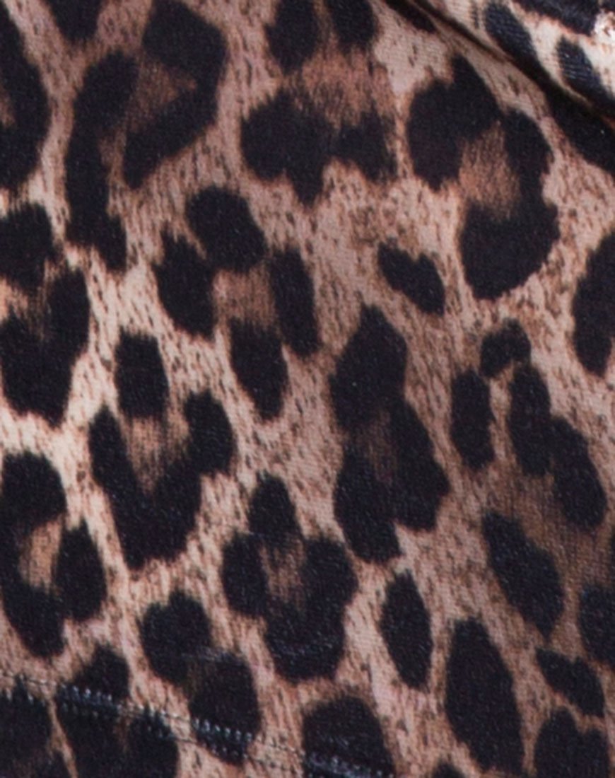 Immagine di Lara Crop Top in velluto marrone leopardo
