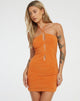 immagine di Diti Mini Dress in Mixed Animal Flock Arancione