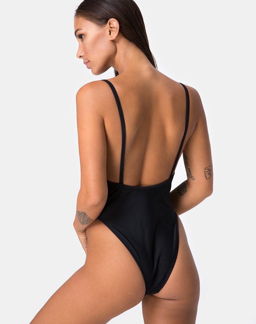 Costume da bagno Dolce con profili a contrasto neri