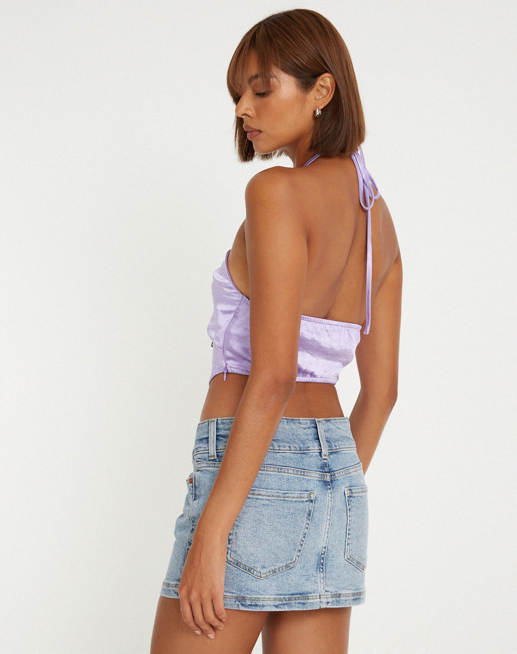 Top Domila in satin lilla