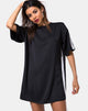 Immagine di Dore T-Shirt Dress nero a righe avorio