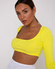 Immagine di Drea Crop Top a coste giallo sole