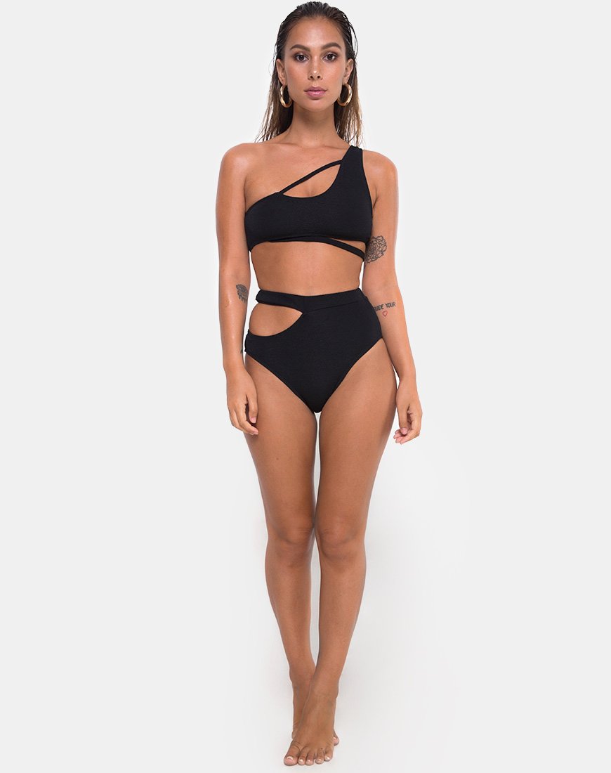 Immagine di Dreama Bikini Bottom in nero testurizzato