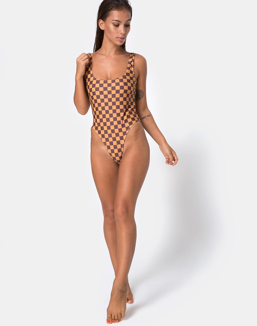 Immagine di Drela Costume da bagno in Mocha Checker