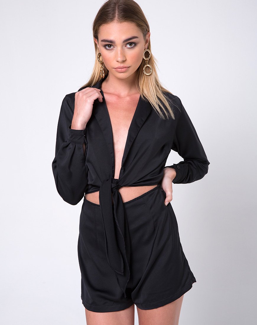 Immagine di Drille Cutout playsuit in nero