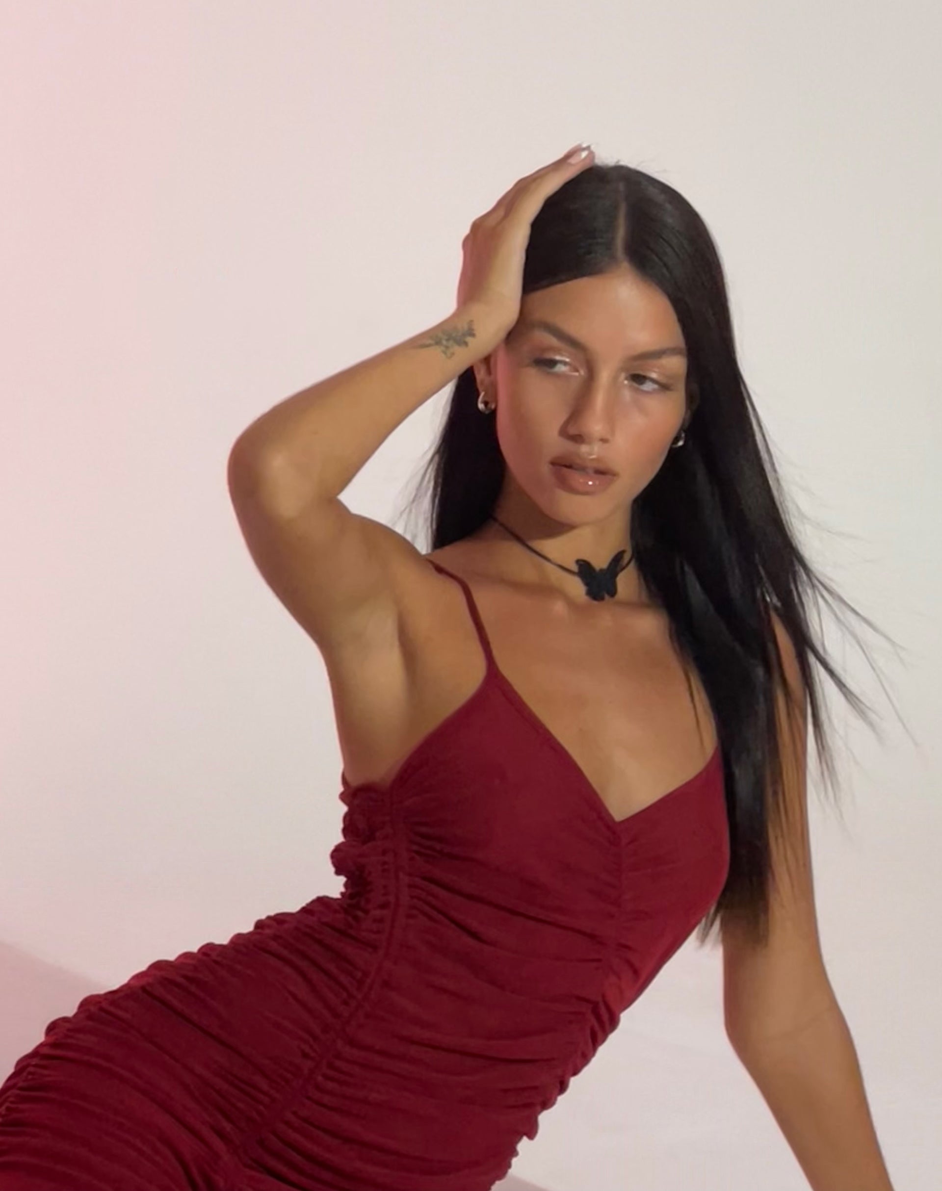 Immagine di Dulcia Midi Dress in Borgogna