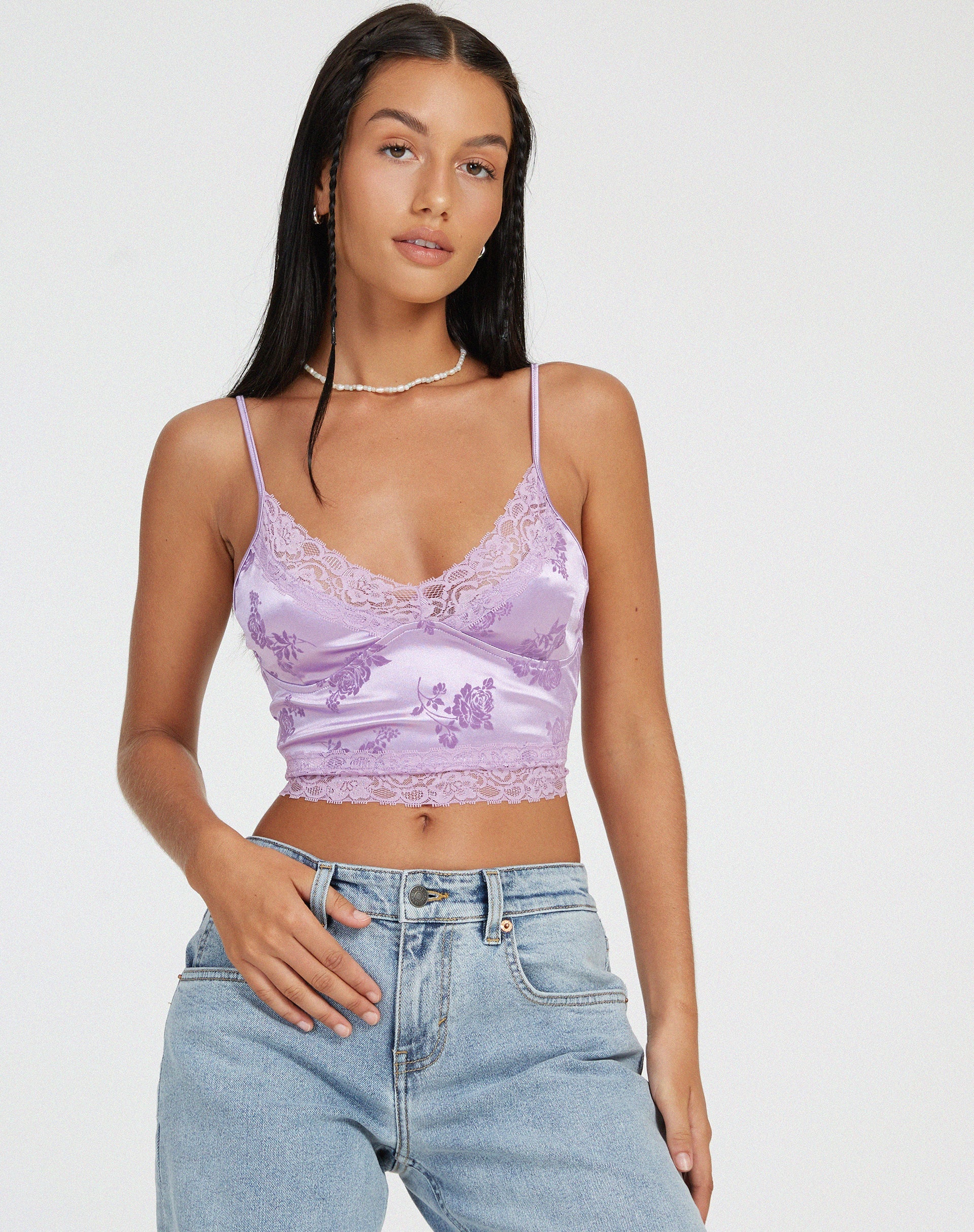 immagine di Dyrana Crop Top in Rose Flock Lilac
