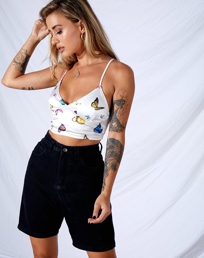 Top Veila in crema Butterfly
