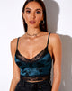 Immagine di Dyrana Crop Top in Rose Flock Verde Foresta