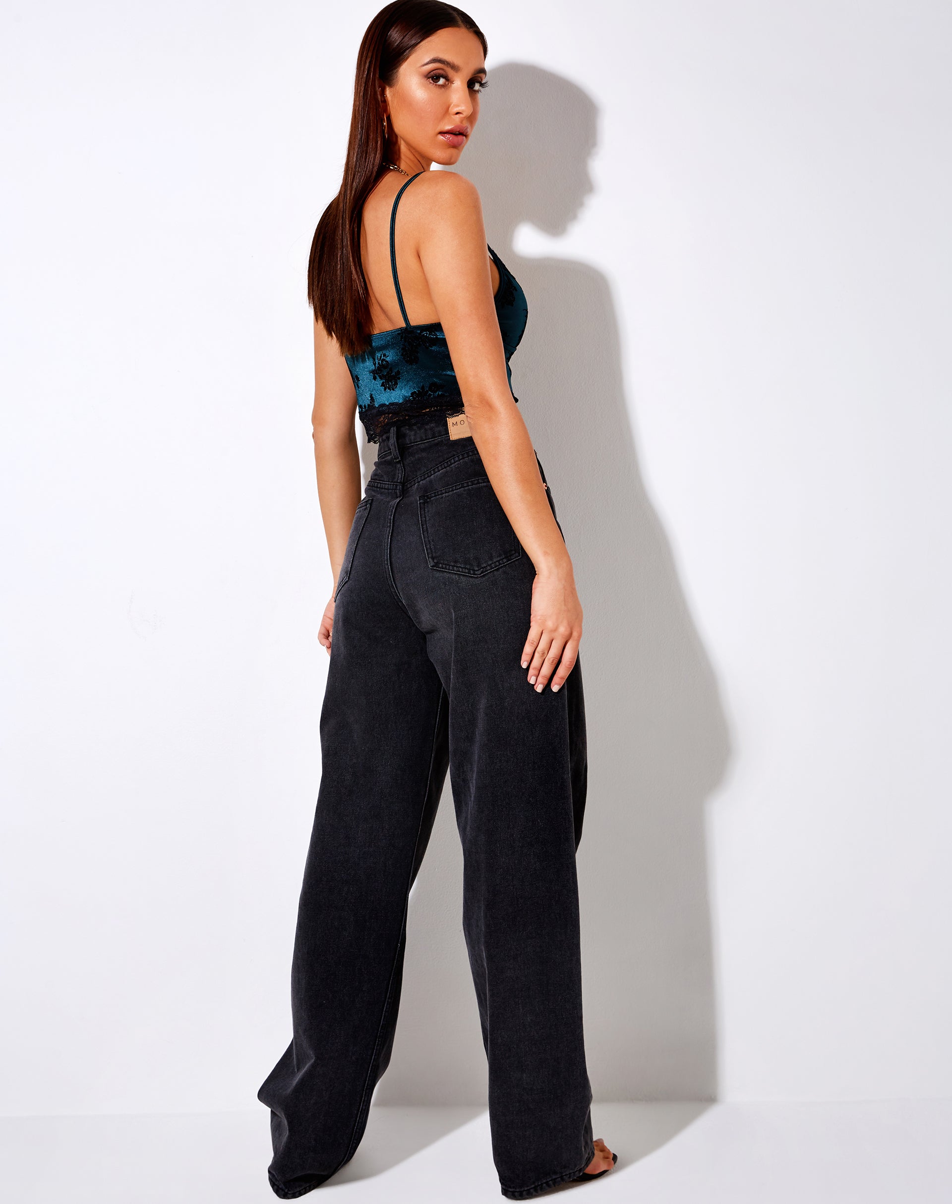 Immagine di Dyrana Crop Top in Rose Flock Verde Foresta