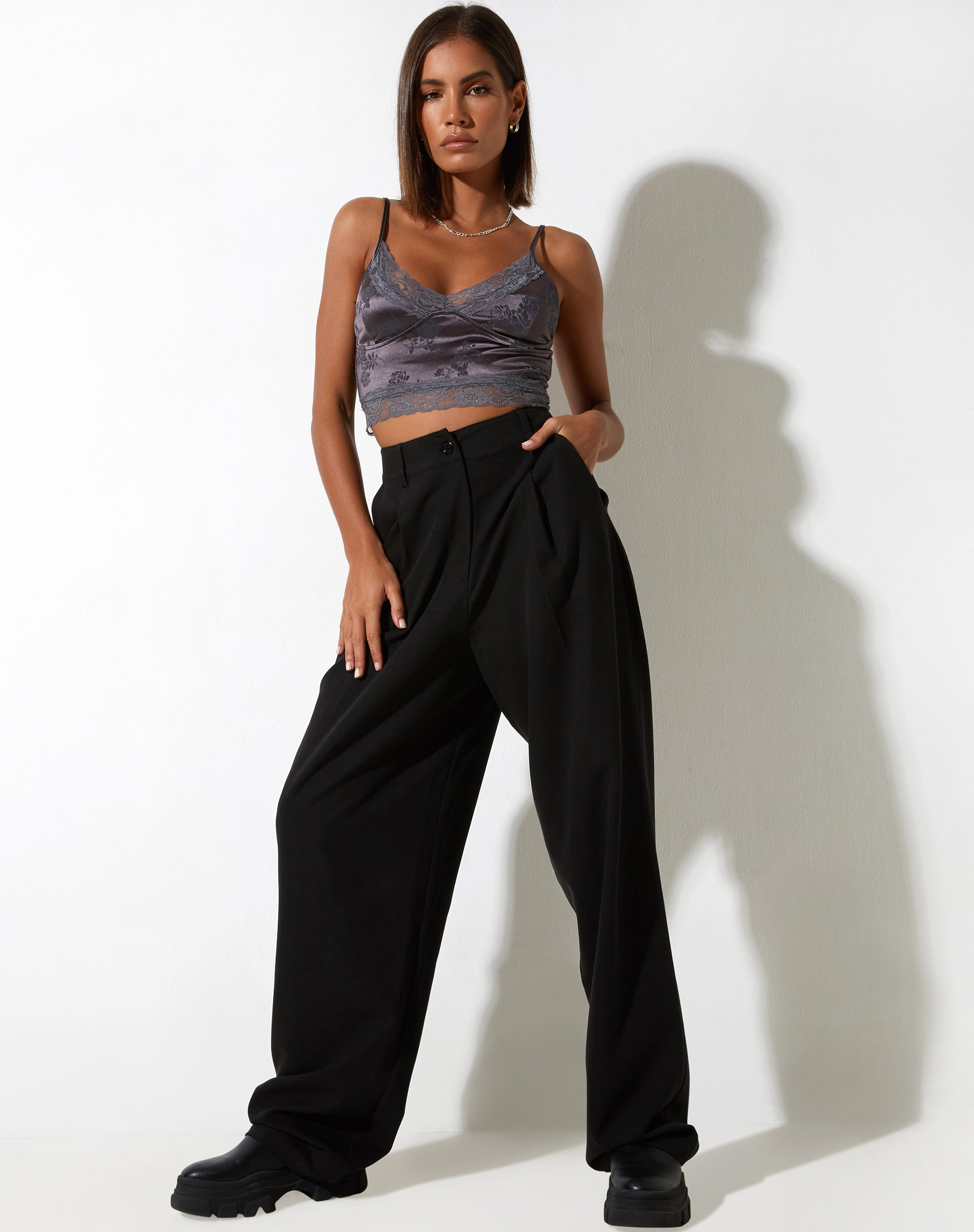 immagine di Dyrana Crop Top in Rose Flock Choco
