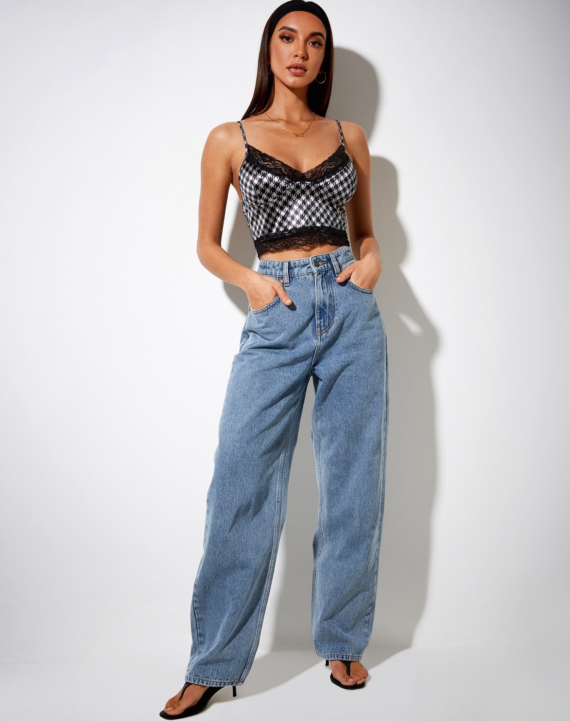 Immagine di Dyrana Crop Top in diagonale Dogtooth