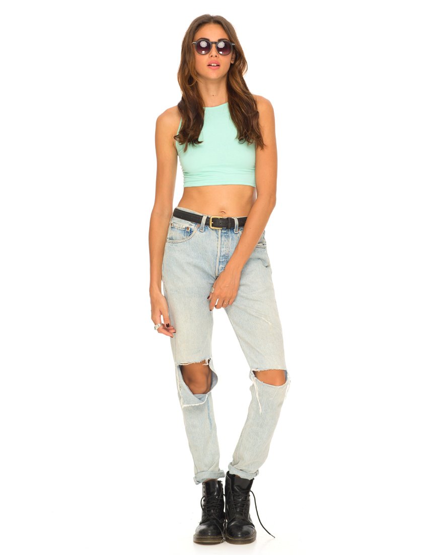 Immagine di Motel Early Strappy Crop Top in menta