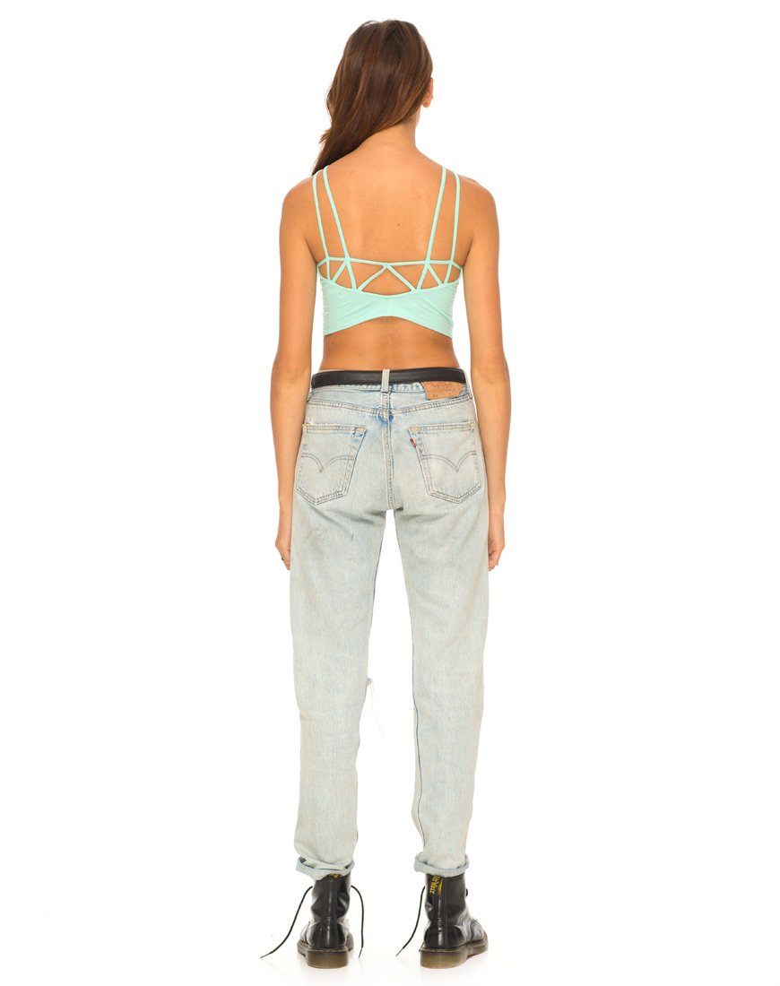 Immagine di Motel Early Strappy Crop Top in menta