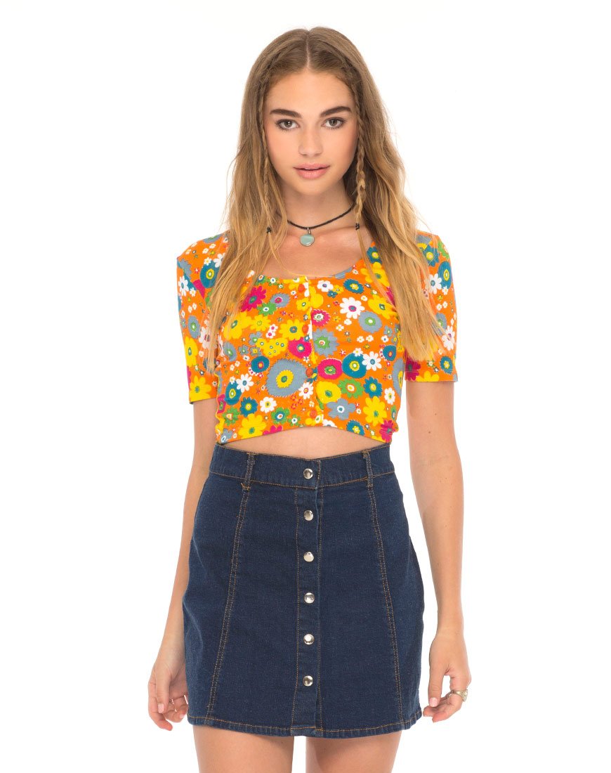 Top Eclat in Playtime Floral Arancione