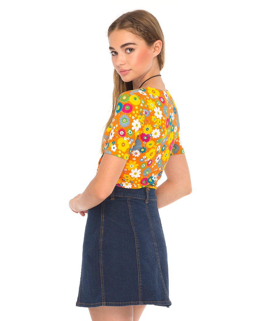Top Eclat in Playtime Floral Arancione