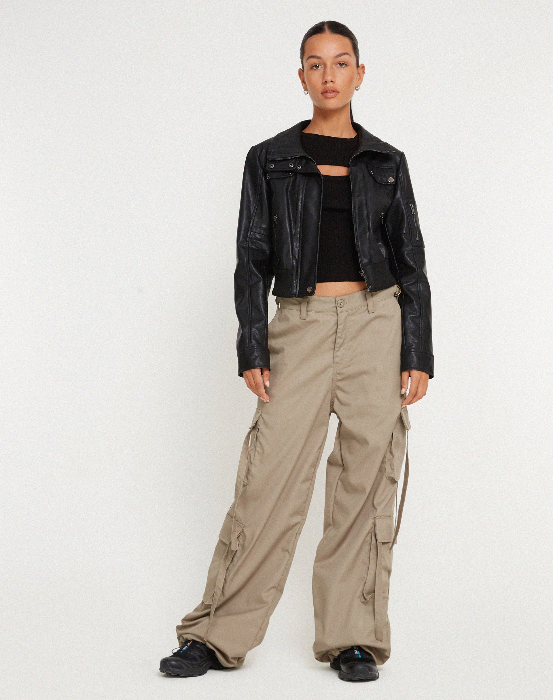 immagine di Edgar Pantalone Cargo a gamba larga in Cotone Drill Taupe