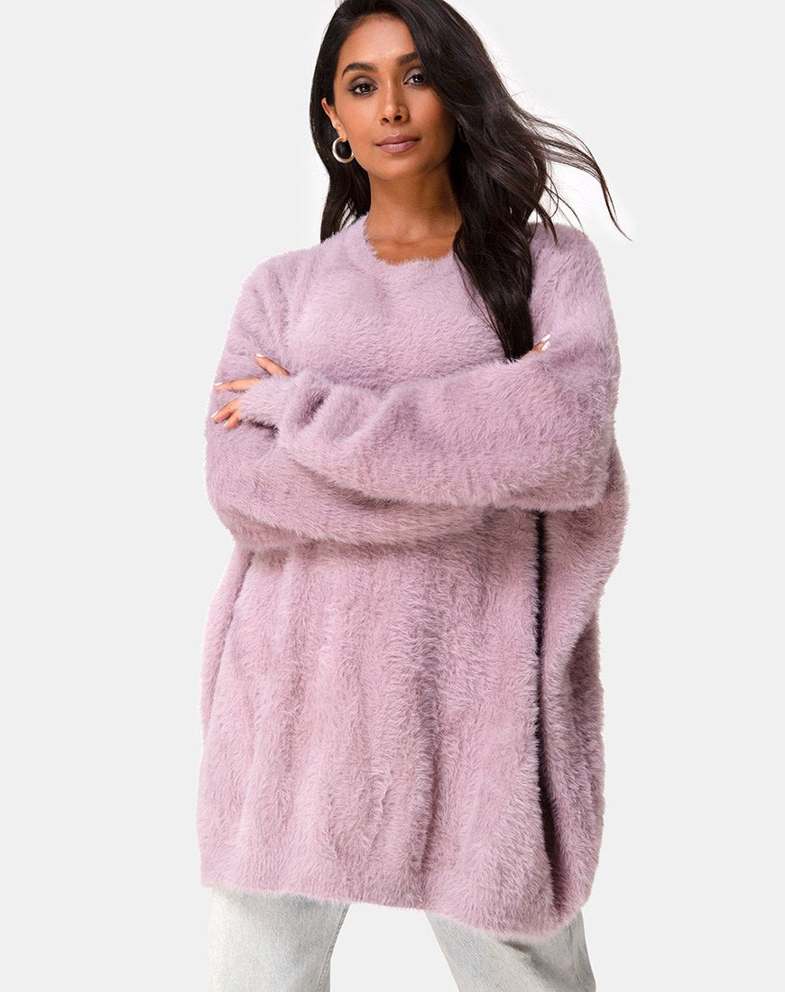 Maglione Edgen in maglia malva