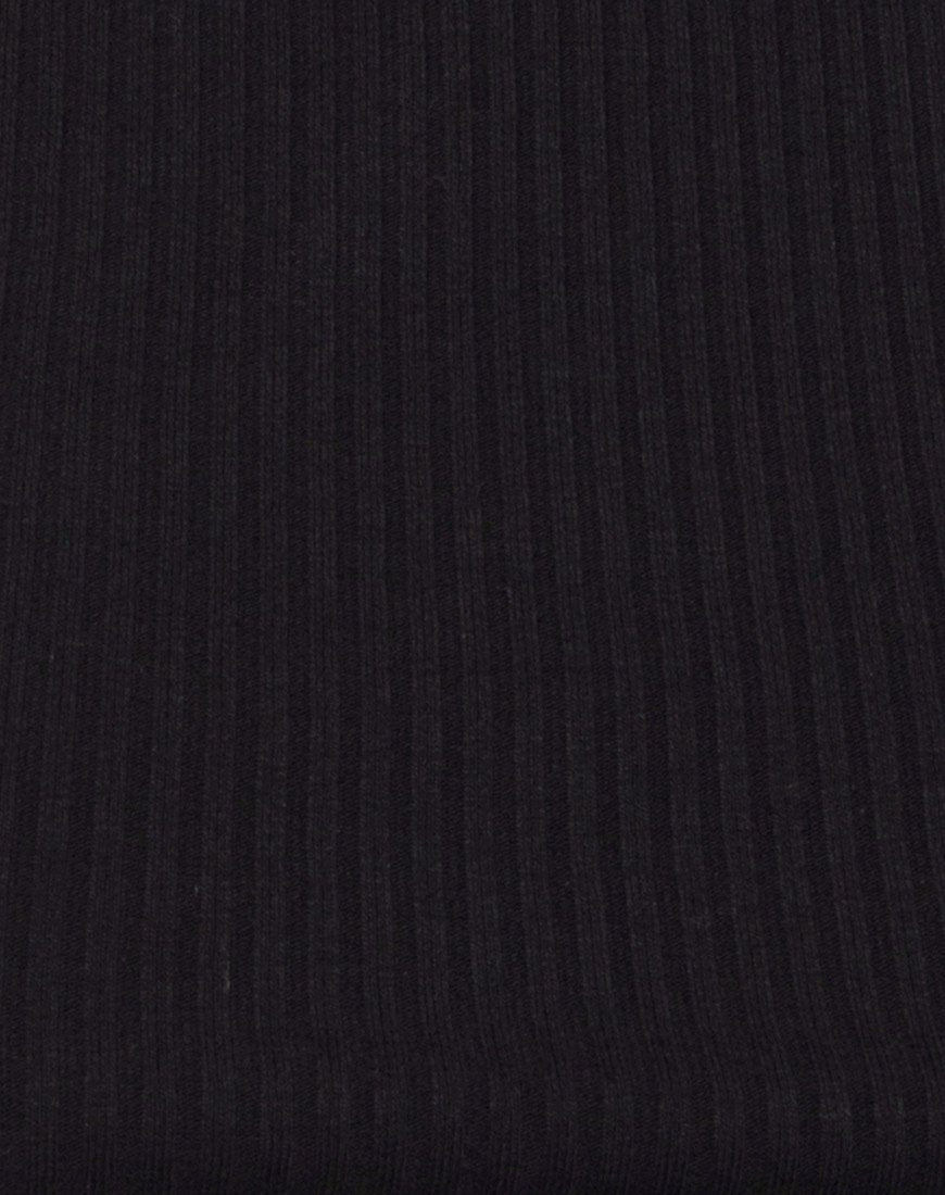 Immagine di Edina Crop Top a costine nero