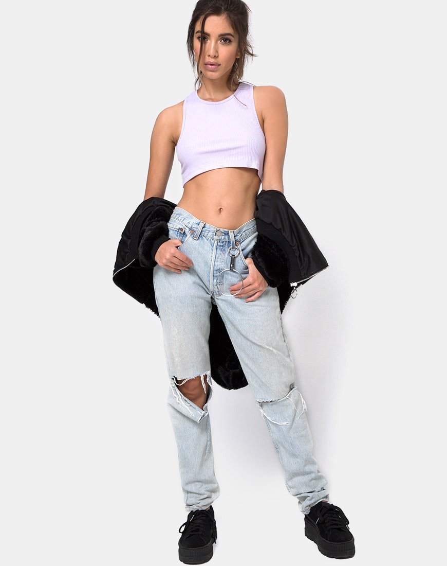 Immagine di Edina Crop Top Rib Lilla