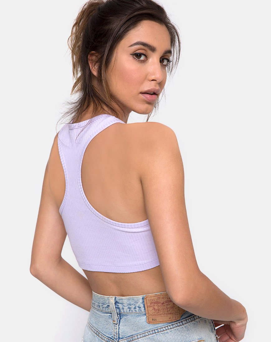 Edina Crop Top a coste Lilla
