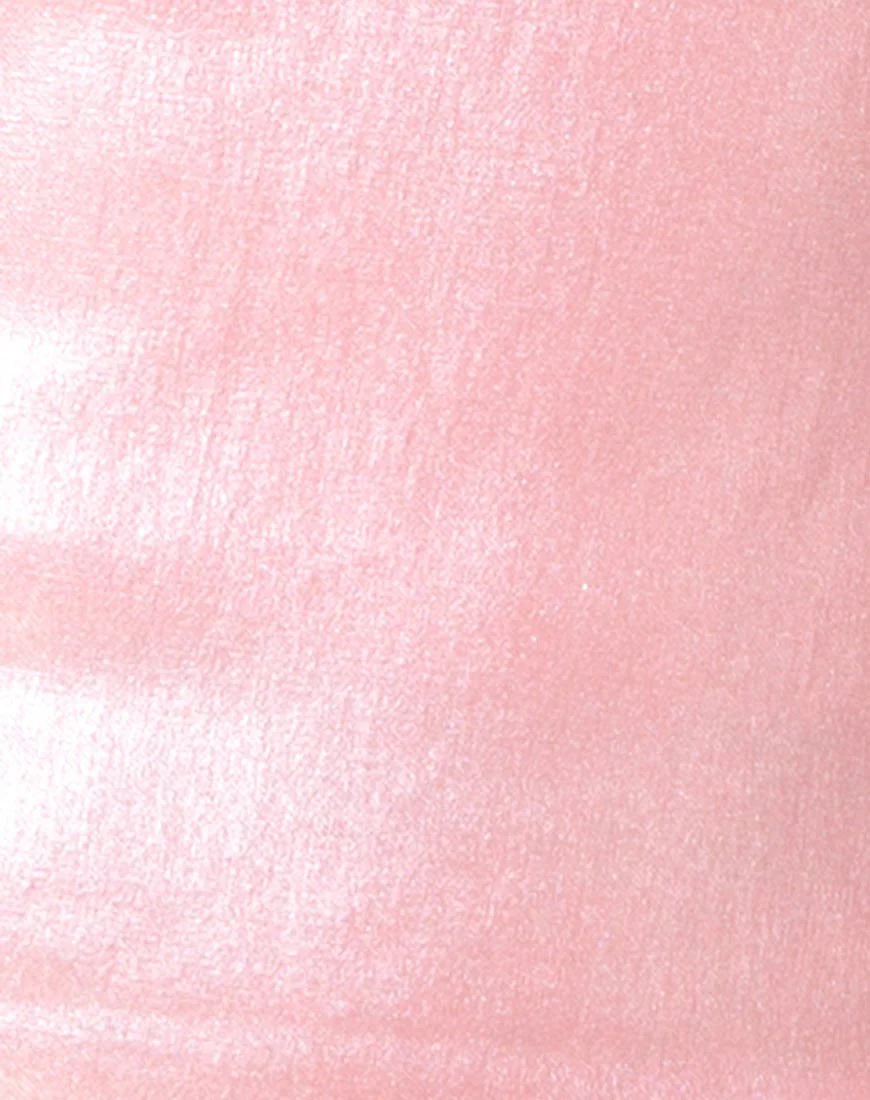 Immagine di Egile Bodycon Dress in Metallic Shimmer Baby Pink