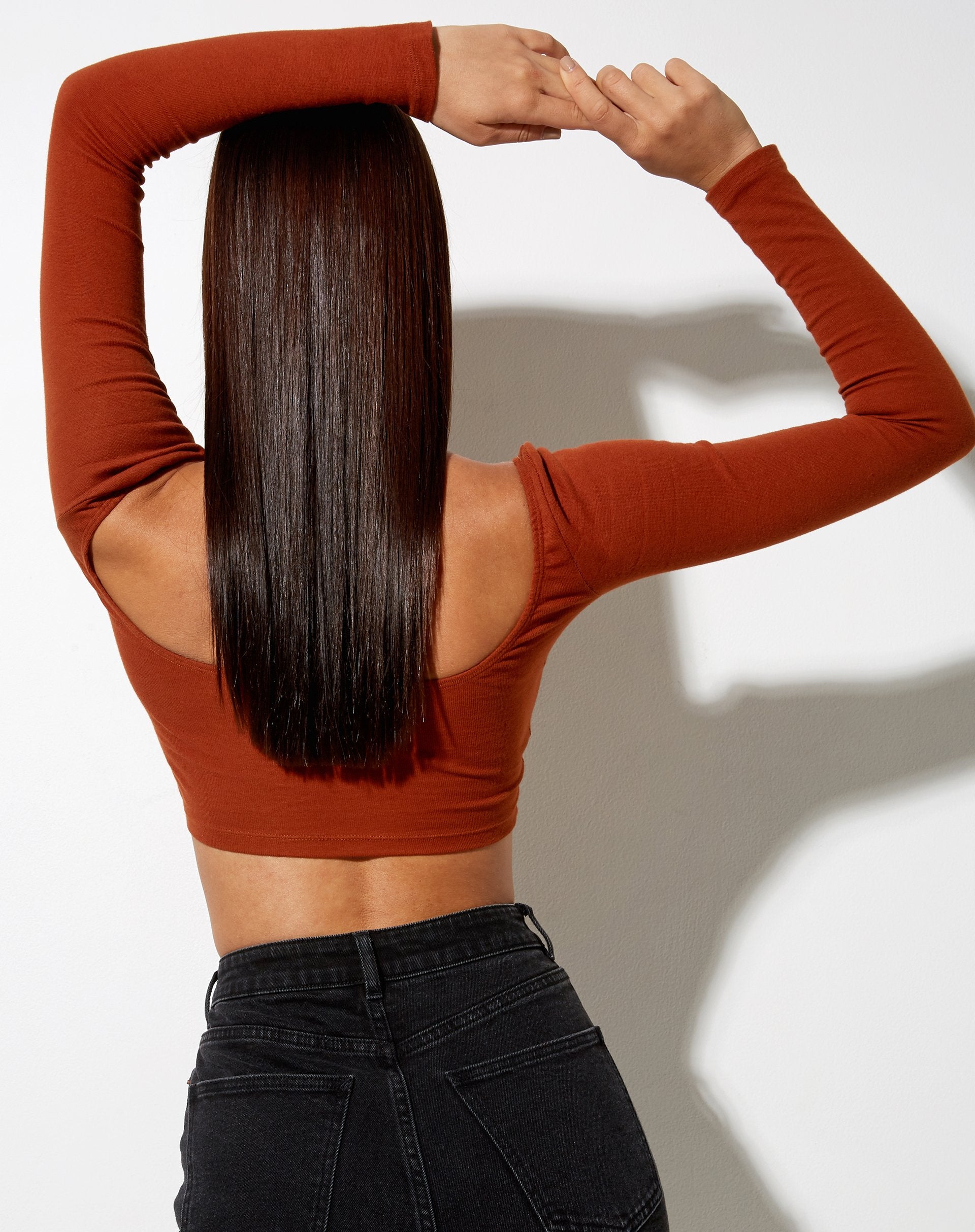 Immagine di Elcaca Crop Top in Rib Bombay Brown