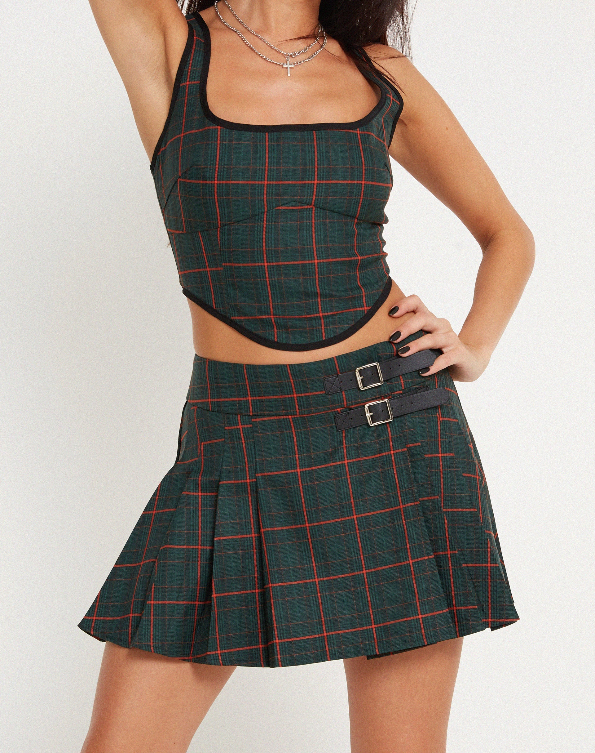 image of Gonna Skirza Tartan Verde