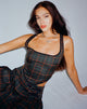 Immagine di Elati Corset Top in tartan verde