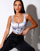 Immagine di Elci Corsetto Top in Cherubino Bianco Blu