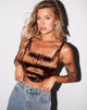 Immagine di Elci Corsetto Top in raso Spandex Marrone