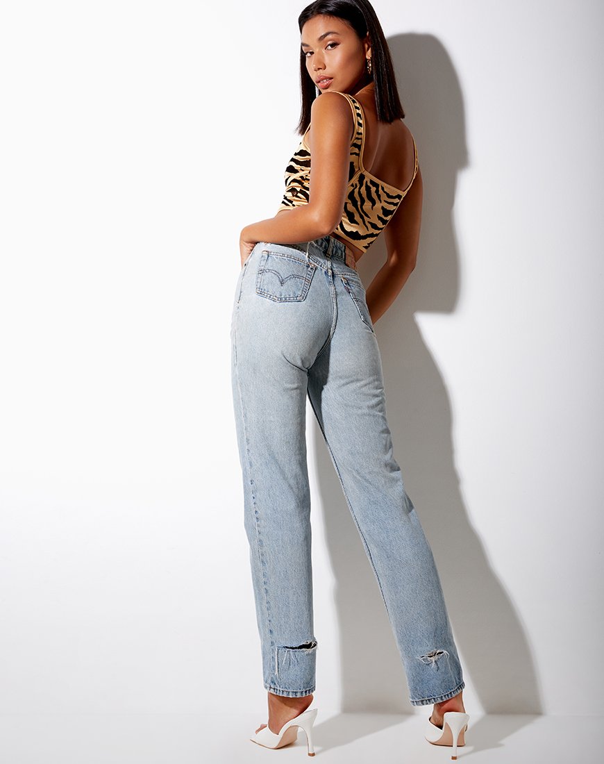 Immagine di Elci - Top corsetto in oro tigrato